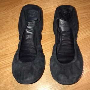 Tory Burch Eddie Suede Leather Flat